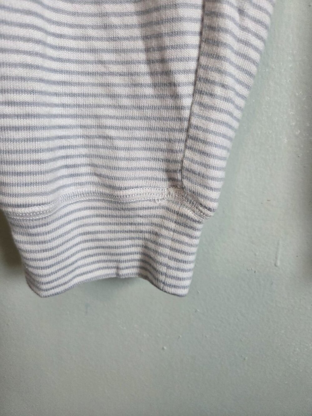 Loft Pajama Set Women's Medium Henley Gray Striped Drawstring Sleepwear NWOT - Picture 8 of 11